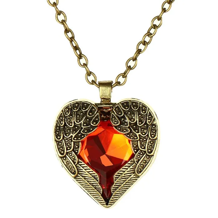 Necklaces sparklingselections Red Hearts Angel Wings Shape Pendant Necklace For Women Necklaces sparklingselections Red Hearts Angel Wings Shape Pendant Necklace For Women