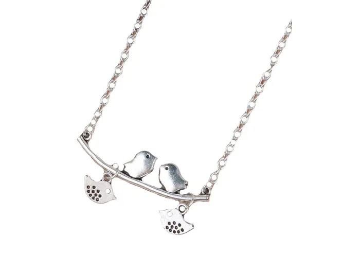 Necklaces sparklingselections SilverColor Mother Child Birds Branch Necklace