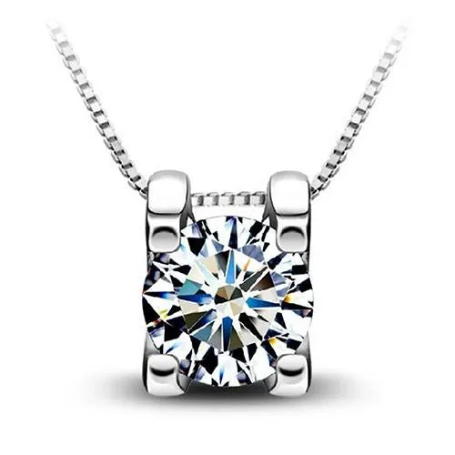 Necklaces sparklingselections Women Cubic Zirconia Pendant Silver Plated Drop Necklace Necklaces sparklingselections Women Cubic Zirconia Pendant Silver Plated Drop Necklace