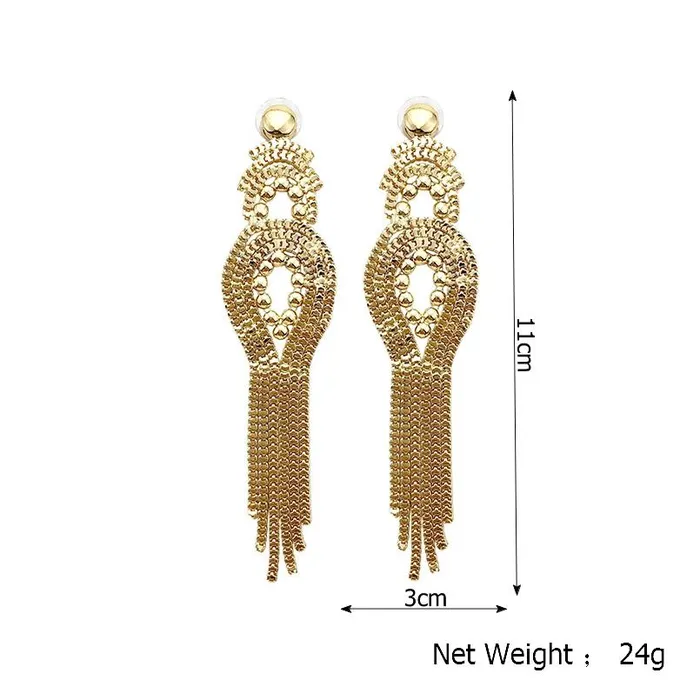 Punk Chain Tassels Long Earrings For Women sparklingselections Earrings