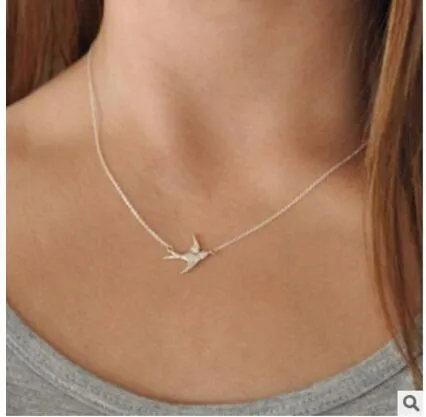 Simple Gold Chain Charm Bird Necklace sparklingselections Necklaces