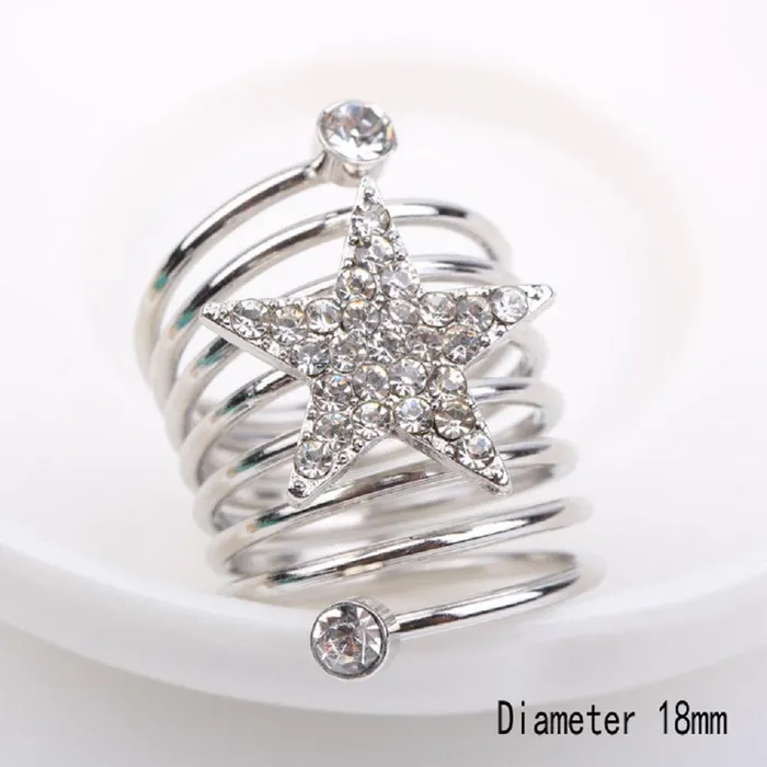 Sparkling Selection Rings Personality Pentagram Silver Plated Multi layers Star Ring Sparkling Selection Rings Personality Pentagram Silver Plated Multi layers Star Ring