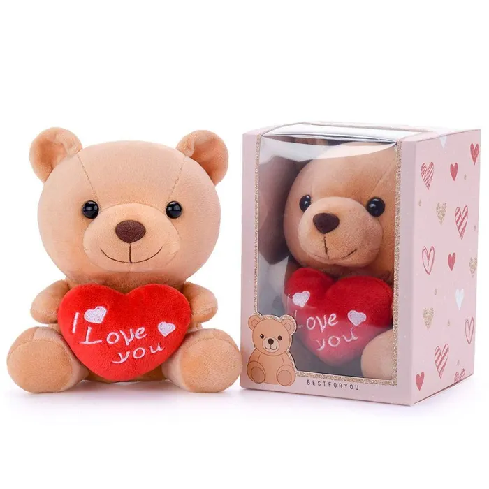 Sparkling Selections Necklaces I Love You Stuffed Teddy Bear with Heart Plush Toy Gift 6 Inches for Valentines Day Sparkling Selections Necklaces I Love You Stuffed Teddy Bear with Heart Plush Toy Gift 6 Inches for Valentines Day