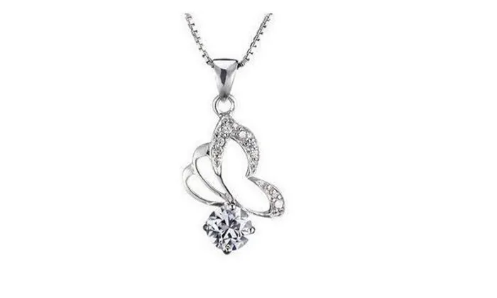 sparklingselections Necklaces Dangle Heart CZ Zircon Pendant Necklace