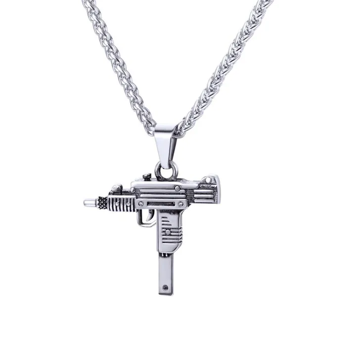 sparklingselections Necklaces New Army Style Gun Shaped Hip Hop Pendant Necklace Men Jewelry sparklingselections Necklaces New Army Style Gun Shaped Hip Hop Pendant Necklace Men Jewelry