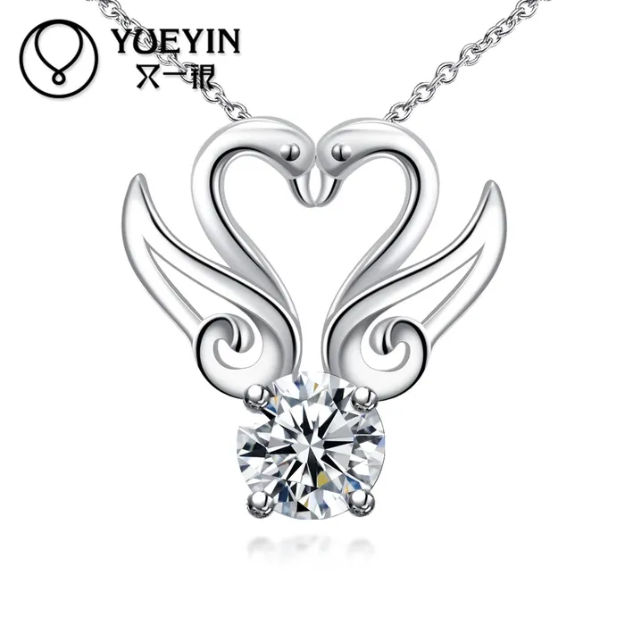 sparklingselections Necklaces Silver Plated Crystal Duck Shape Pendant Necklace sparklingselections Necklaces Silver Plated Crystal Duck Shape Pendant Necklace