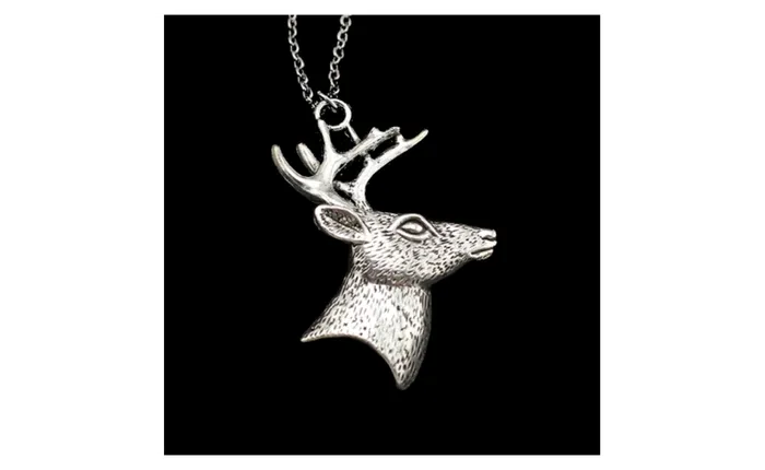 sparklingselections Necklaces Vintage Silver Deer Head Pendant Necklace For Women sparklingselections Necklaces Vintage Silver Deer Head Pendant Necklace For Women