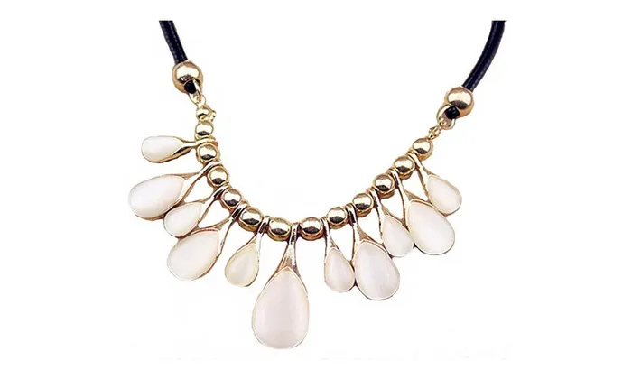 sparklingselections Necklaces Wind Opal Crystal Droplets Love FlowersShort Necklace sparklingselections Necklaces Wind Opal Crystal Droplets Love FlowersShort Necklace