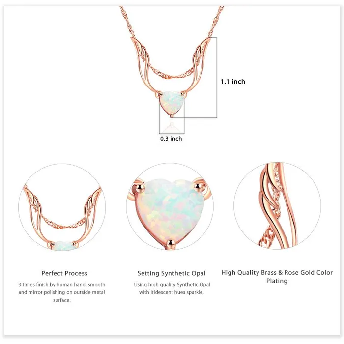 sparklingselections Necklaces Women Angel Wings Pendant Necklace sparklingselections Necklaces Women Angel Wings Pendant Necklace