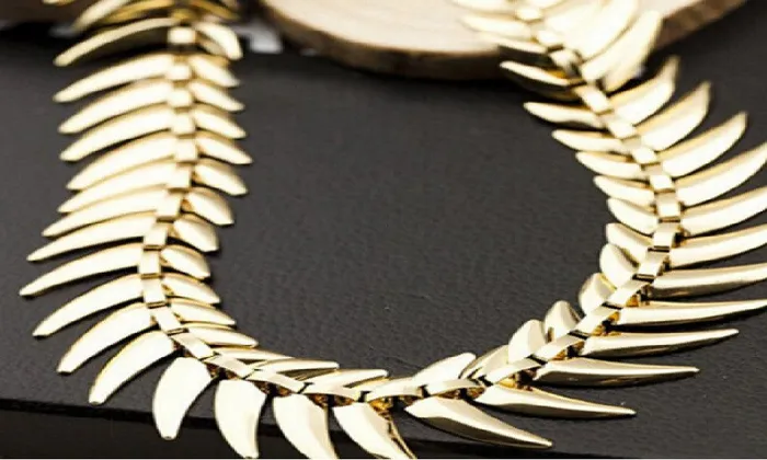 sparklingselections Power Punk Barb Leaves Feather Choker Necklace For Women Necklaces sparklingselections Power Punk Barb Leaves Feather Choker Necklace For Women Necklaces