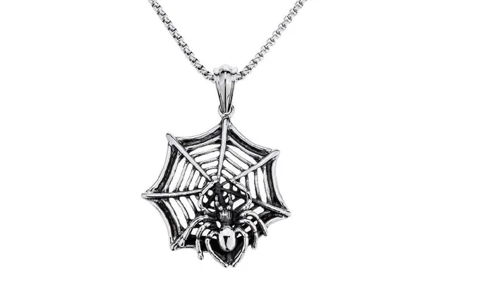 sparklingselections Spider Web Necklace Pendant Round Shaped Stainless Steel Chain Women Necklace Jewelry Necklaces sparklingselections Spider Web Necklace Pendant Round Shaped Stainless Steel Chain Women Necklace Jewelry Necklaces
