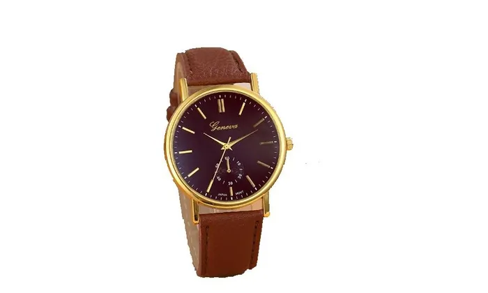 sparklingselections Watches Classic Leather Analog Quartz Wrist Watch