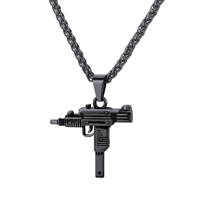 Stylish New Hip Hop Black Gun Shape Stainless Steel Necklace Pendant sparklingselections Necklaces Stylish New Hip Hop Black Gun Shape Stainless Steel Necklace Pendant sparklingselections Necklaces