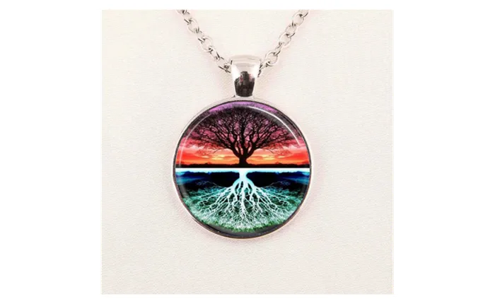 Tree of Life Sunset Nature Art Pendant Chain Necklace sparklingselections Necklaces Tree of Life Sunset Nature Art Pendant Chain Necklace sparklingselections Necklaces